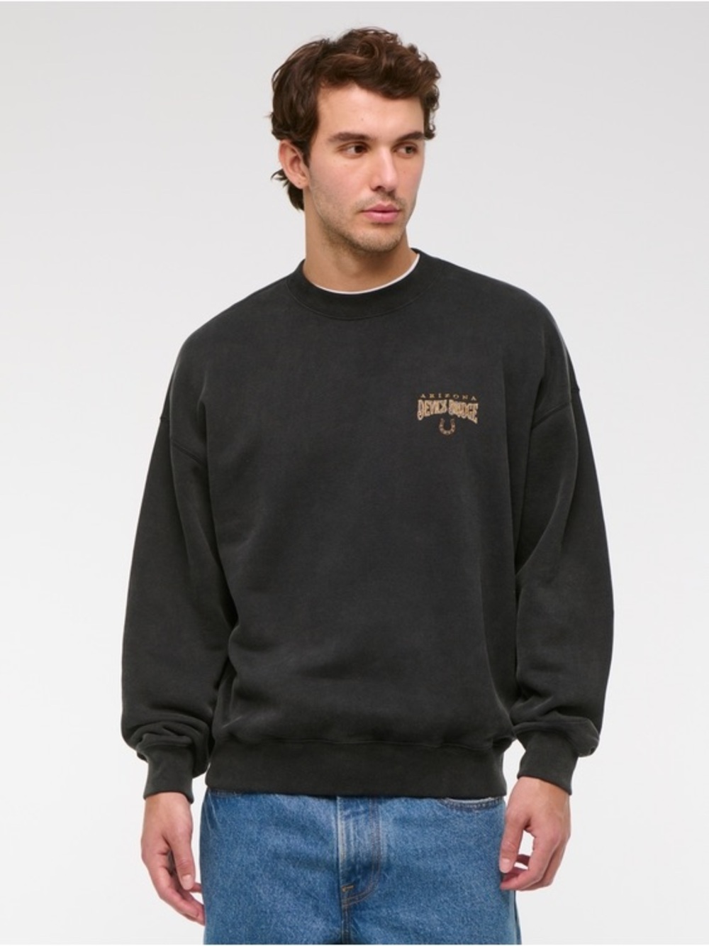 Abercrombie & Fitch Men’s Western Graphic Crew Sweatshirt